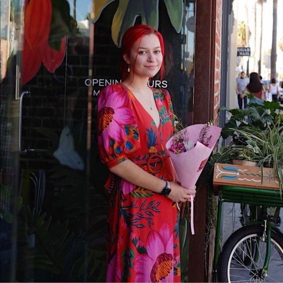 FARM Rio Vibrant Floral Maxi Dress - Red and Pink - Picture 7 of 14